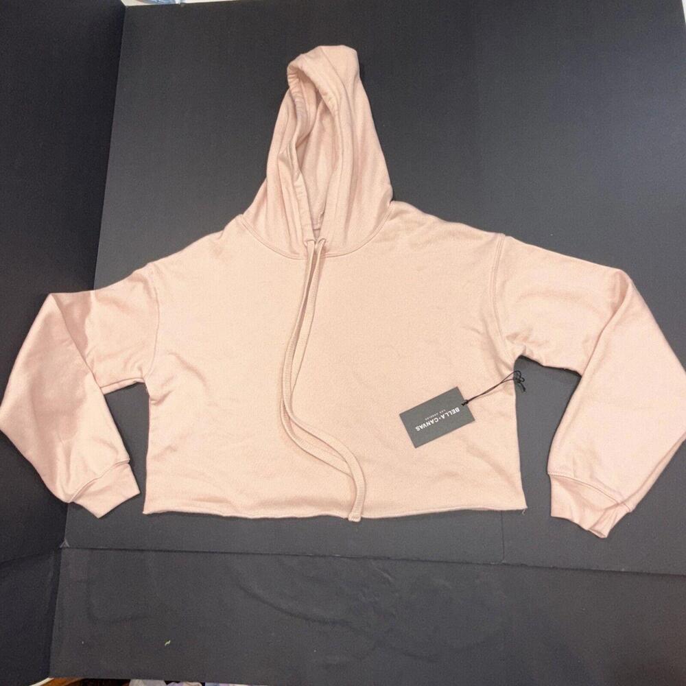 BELLA CANVAS Unisex Sponge Quiet Fleece Pullover Sweatshirt Blank Hoodie Pink Sm